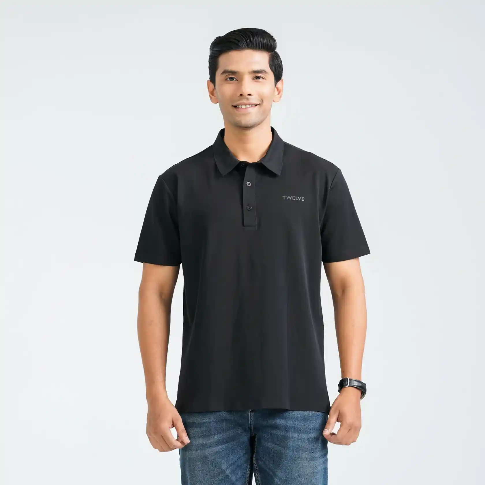 Men’s Black Seamless Polo